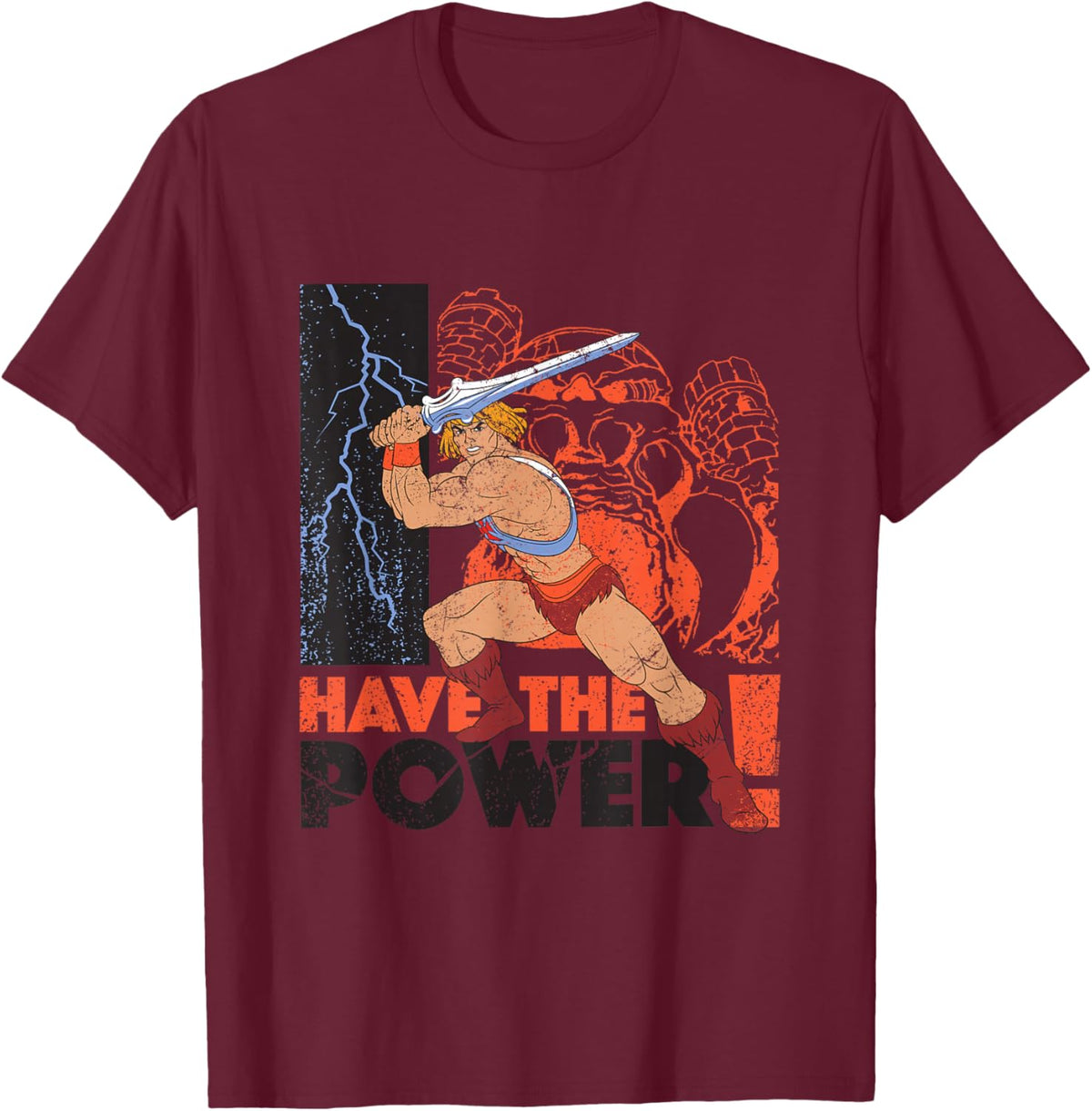 Masters of The Universe He-Man I Have The Power T-Shirt - T-Shirt | Maroon