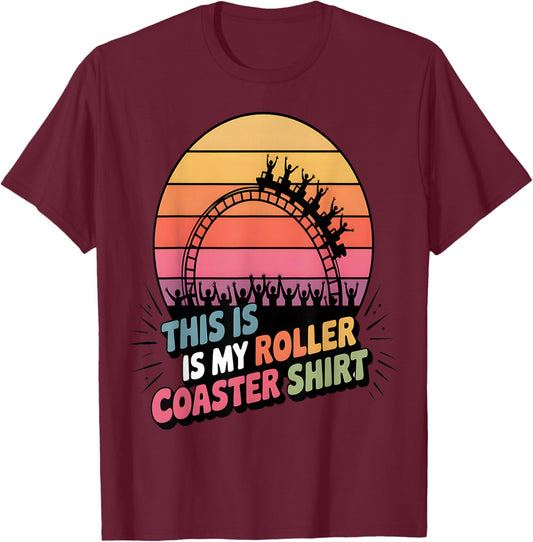 This is My Roller Coaster Retro T-Shirt - T-Shirt | Maroon