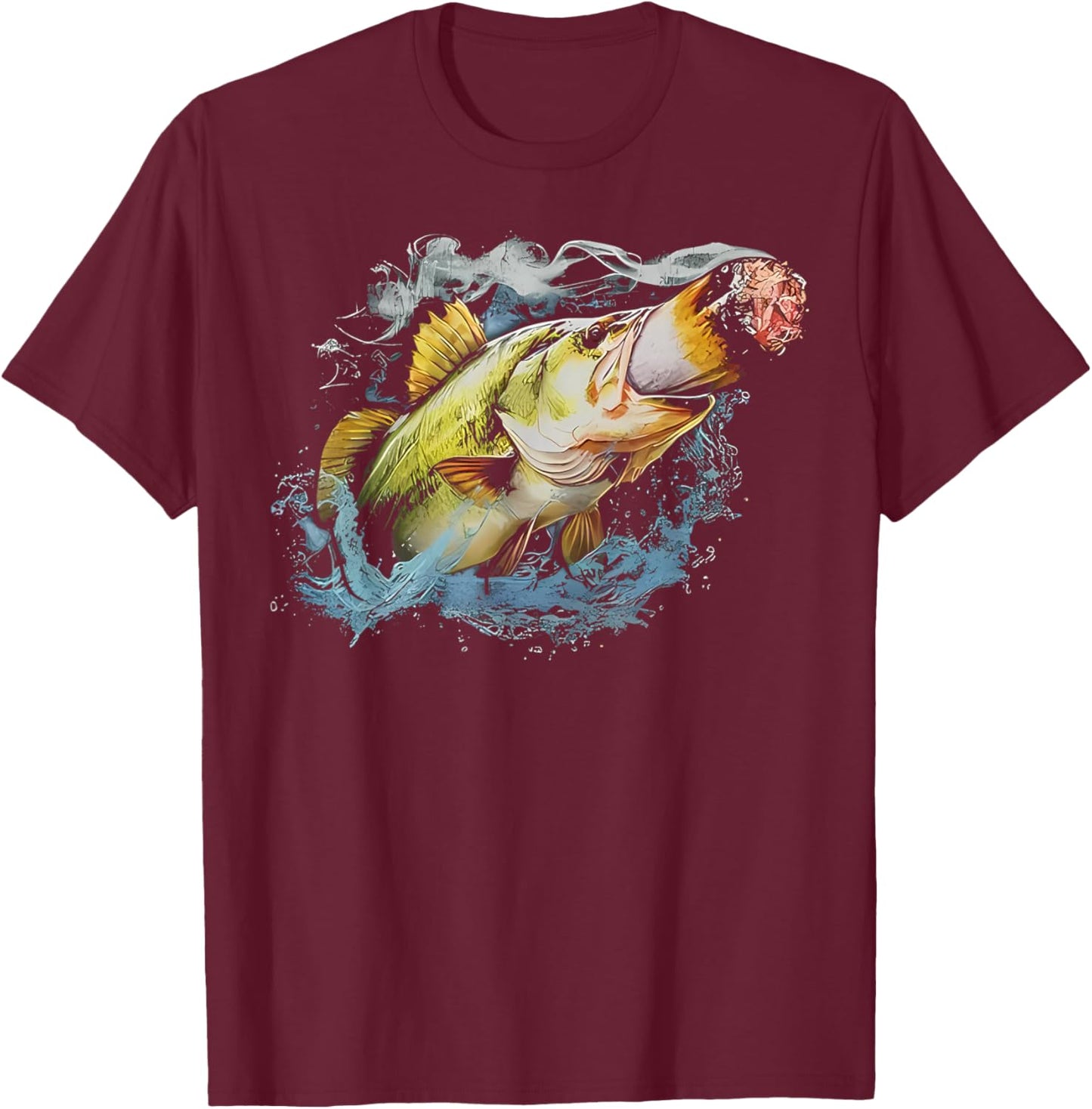 Fish Smoking Meme Vintage Style Silly Fish Gag T-Shirt - T-Shirt | Maroon