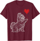 Shih Tzu Lover Dog Art Holding Heart Valentines T-Shirt - T-Shirt | Maroon