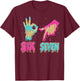 Funny Six Seven 67 Meme Ice Cream Drip Baseball for Boy Kids T-Shirt - T-Shirt | Maroon
