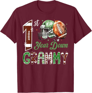 Grammy of The 1 Year Old Football 1st Birthday Boy Party T-Shirt - T-Shirt | Maroon