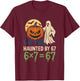 Haunted by 67 Funny 6x7 Equals 67 Math Halloween Meme Ghost T-Shirt - T-Shirt | Maroon