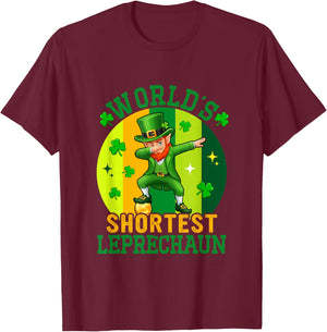 World's Shortest Leprechaun Patrick's Day Dabbing Irish Man T-Shirt - T-Shirt | Maroon