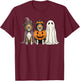 Spooky Ghost Rough Collie Pumpkin Halloween Dog Lover T-Shirt - T-Shirt | Maroon