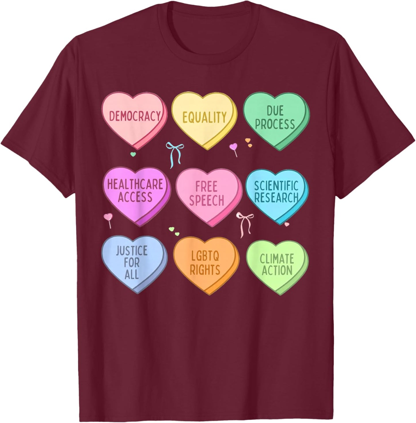Liberal Values Valentines T-Shirt - T-Shirt | Maroon
