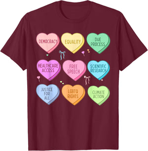 Liberal Values Valentines T-Shirt - T-Shirt | Maroon