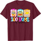 100th Day of School 100 Days Teacher Coquette Bow Girl Women T-Shirt - T-Shirt | Maroon