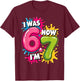 I was 6 Now I'm 7 Birthday 67 Meme 7 Years Old Birthday Kids T-Shirt - T-Shirt | Maroon