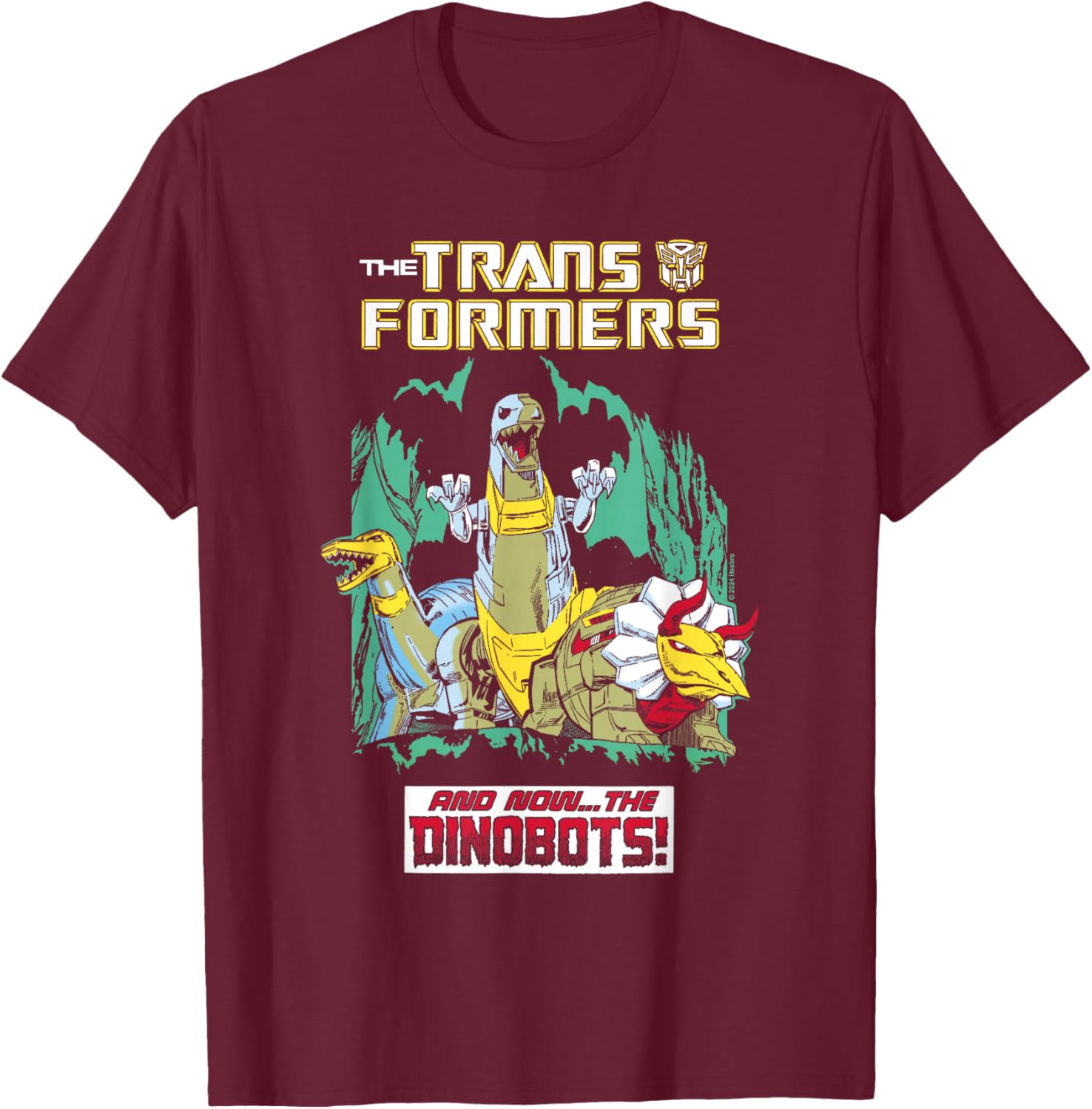 Transformers Grimlock and Dinobots T-Shirt - T-Shirt | Maroon