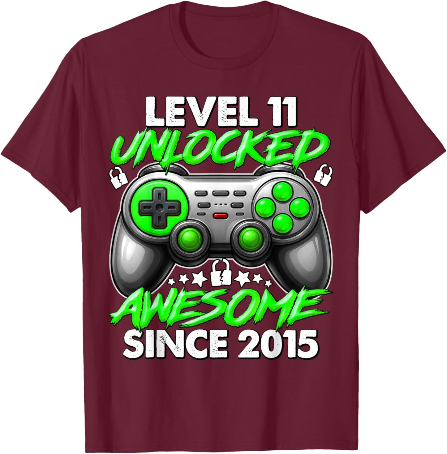 Level 11 Unlocked 11 Year Old Gifts Boys 11th Birthday Boy T-Shirt - T-Shirt | Maroon