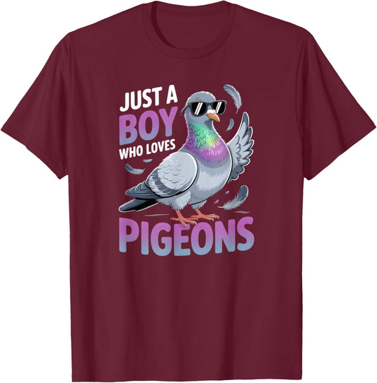 Boys Pigeon T-Shirt - T-Shirt | Maroon