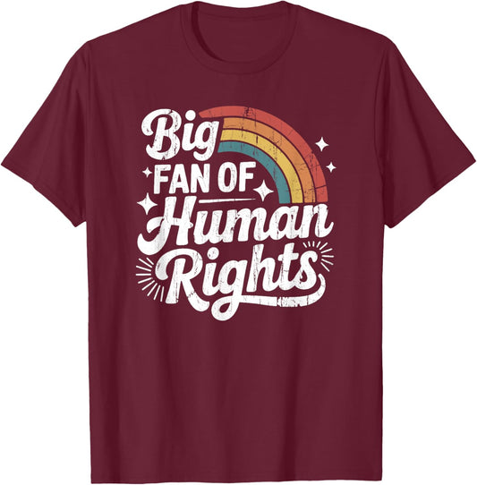 Big Fan of Human Rights, Social Justice, Equality T-Shirt - T-Shirt | Maroon