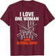 I Love One Woman and Several Guns Funny Gun Owner Men T-Shirt - T-Shirt | Maroon
