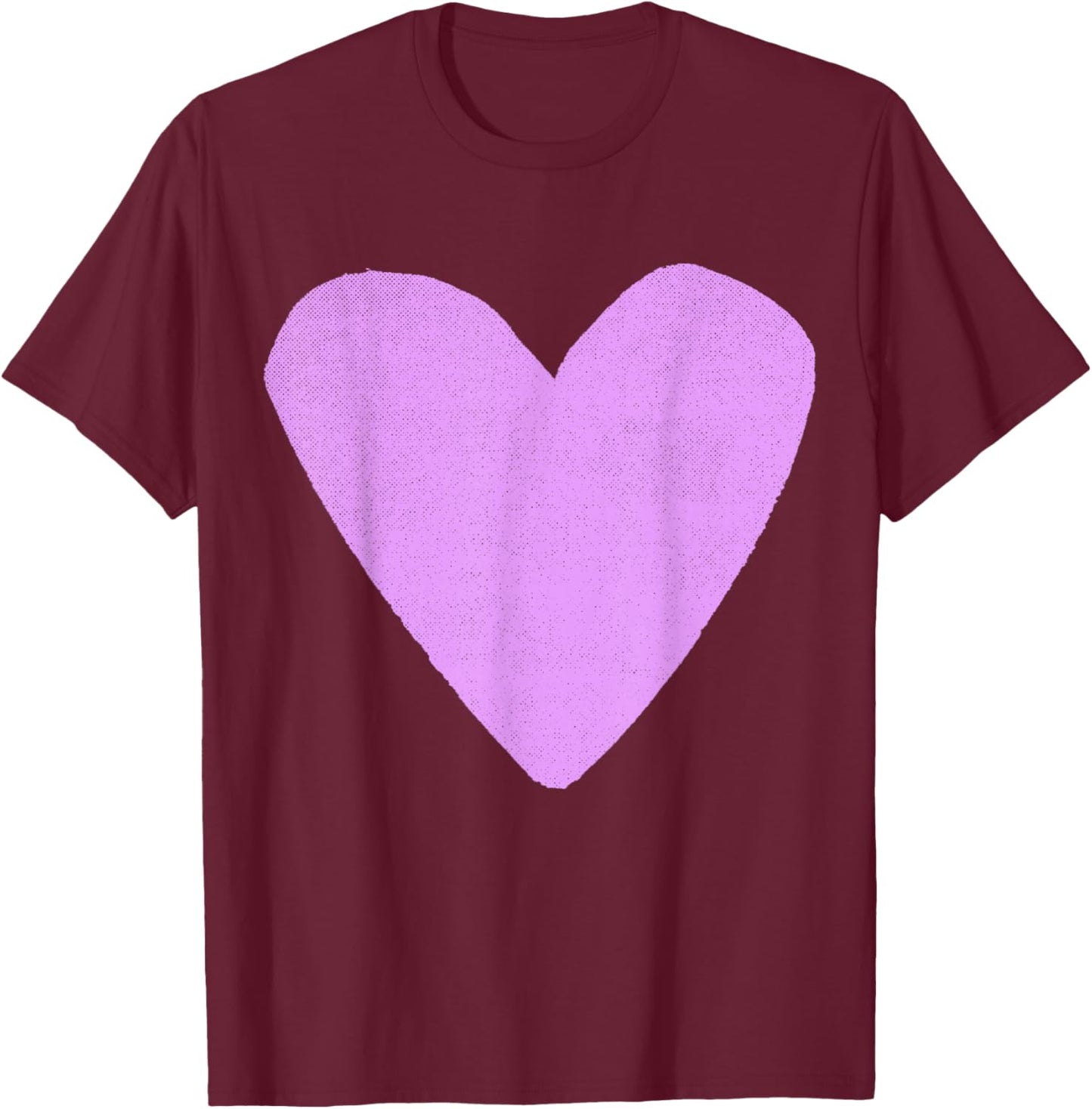 Boho Tops Valentines Day Cute Girls Lavender Heart T-Shirt - T-Shirt | Maroon