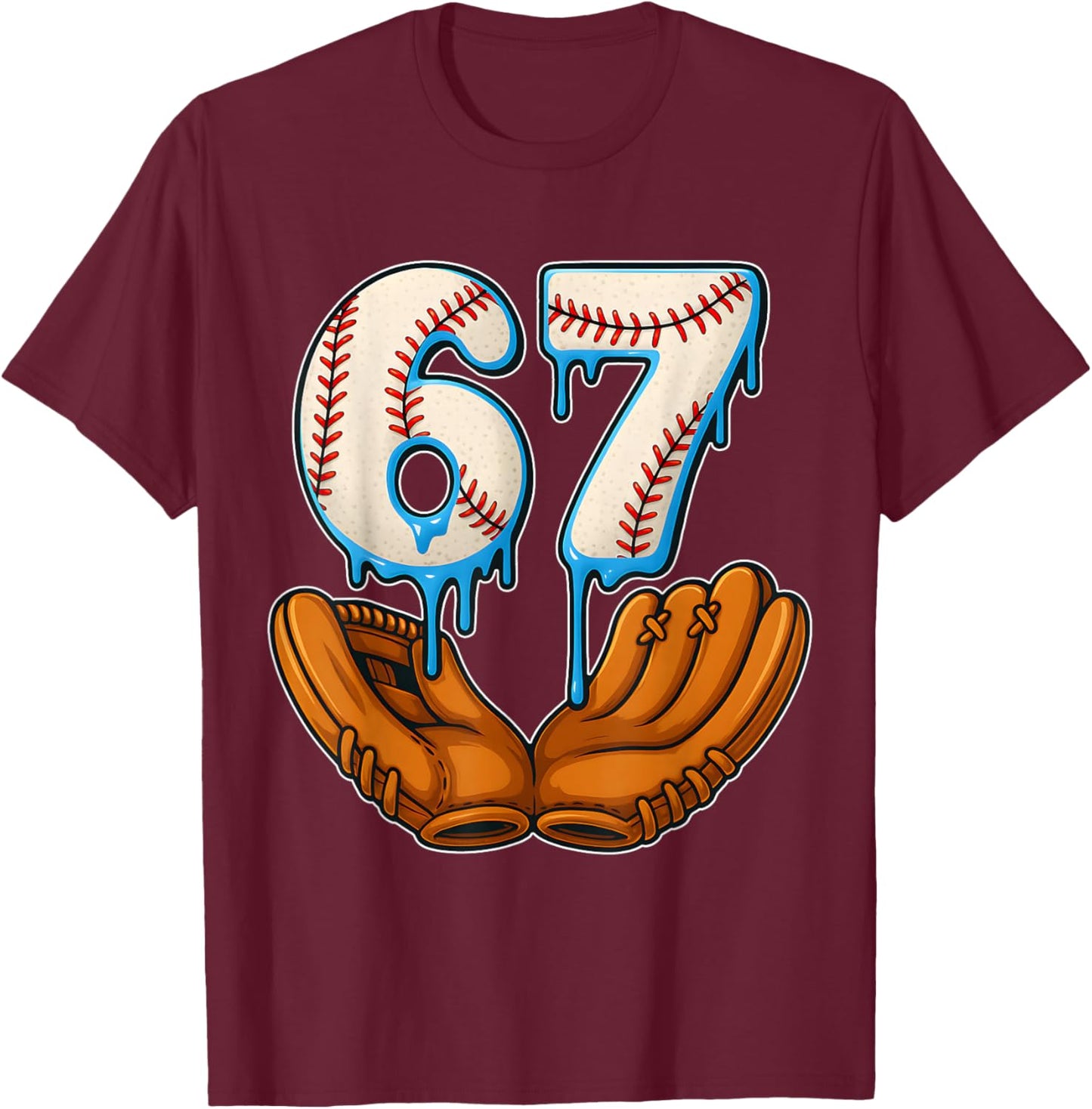 Baseball Life Style 101 Apparel Youth Drip Baseball Boys Kid T-Shirt - T-Shirt | Maroon