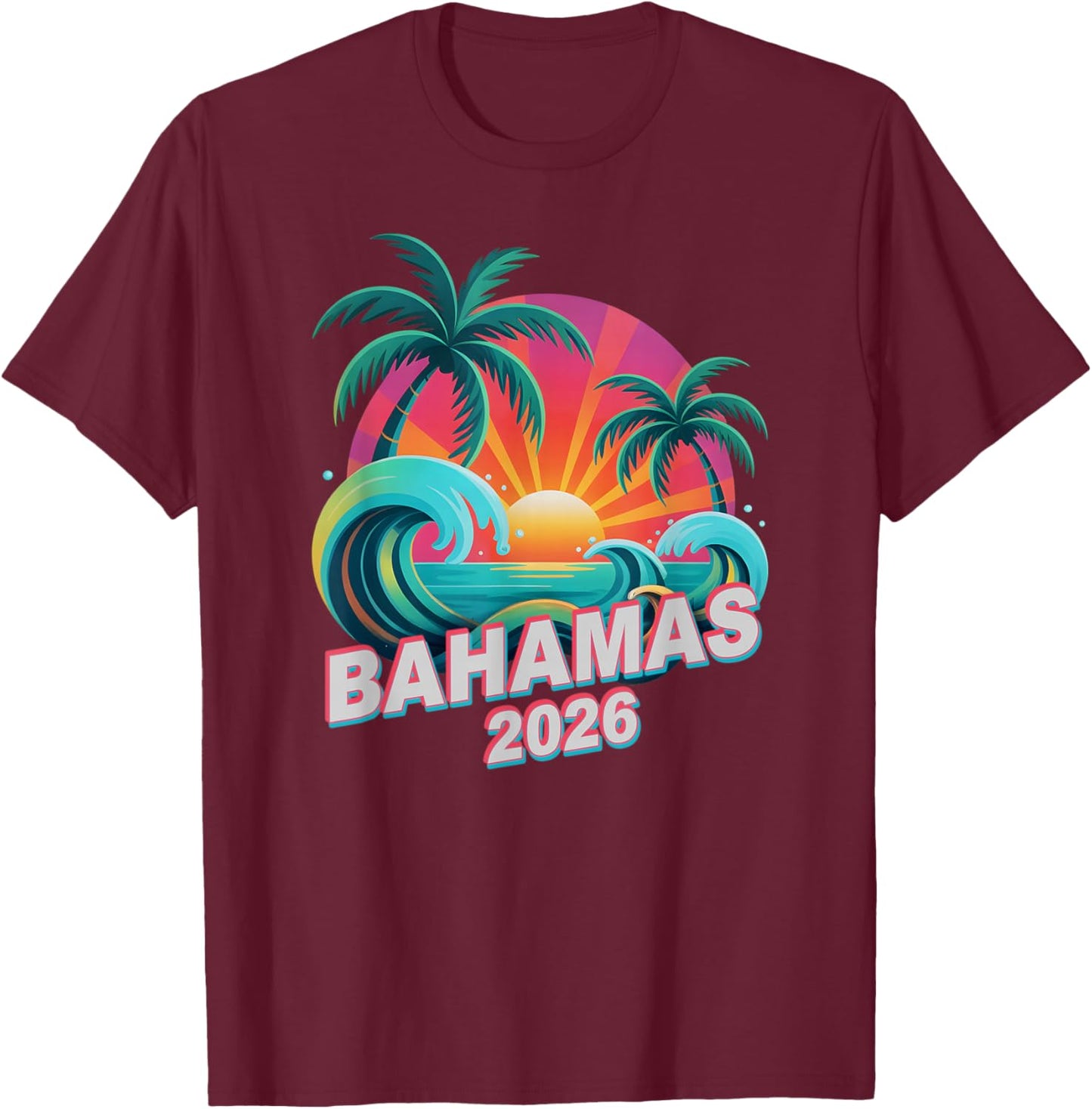 Kids Bahamas 2026 Trip Beaching Vacay Matching All Girls T-Shirt - T-Shirt | Maroon