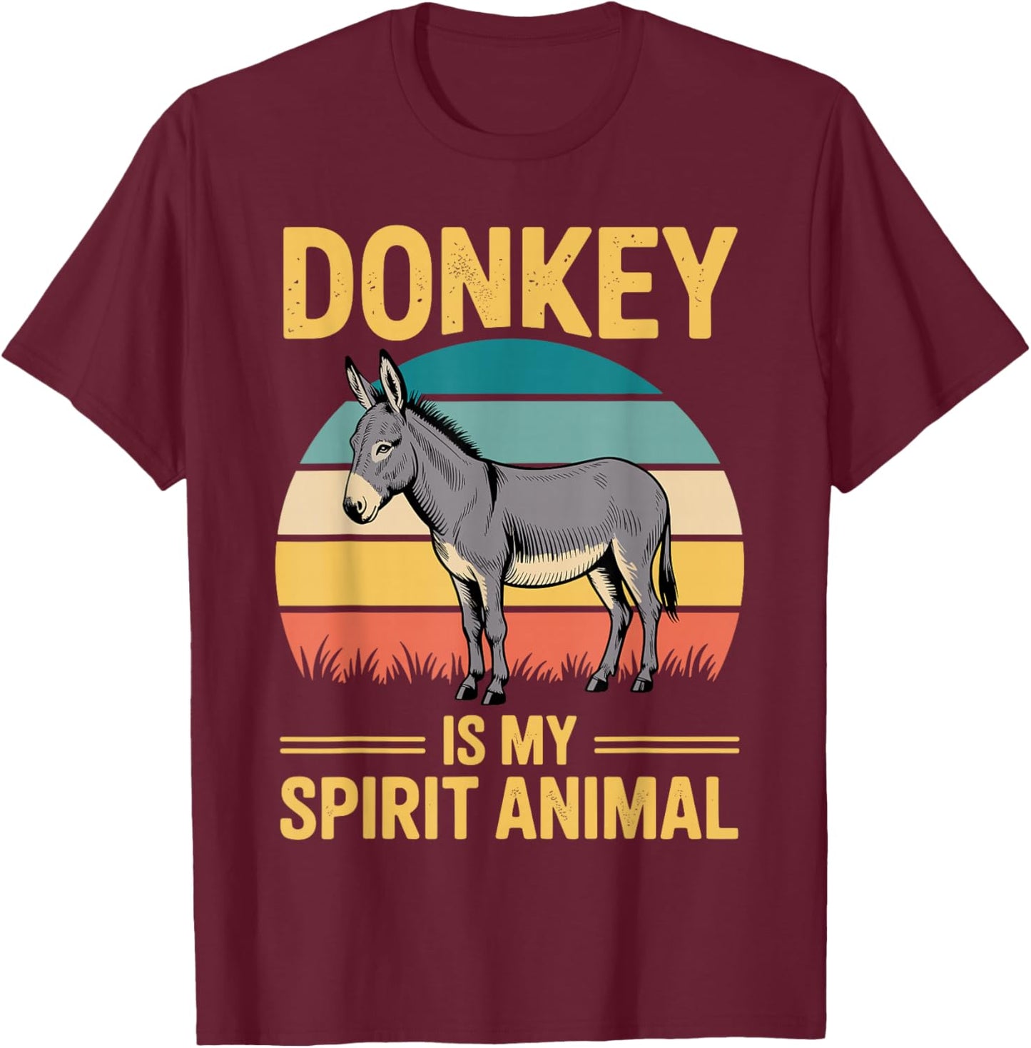 Cute Donkey Design Women Pet Animal Donkey Lovers T-Shirt - T-Shirt | Maroon