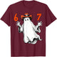 67 Halloween Funny Six Seven Meme Brainrot Ghost Kids Bruh T-Shirt - T-Shirt | Maroon