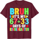 Bruh Its 67 33 Days of School Kindergarten Boy Kid 100th Day T-Shirt - T-Shirt | Maroon