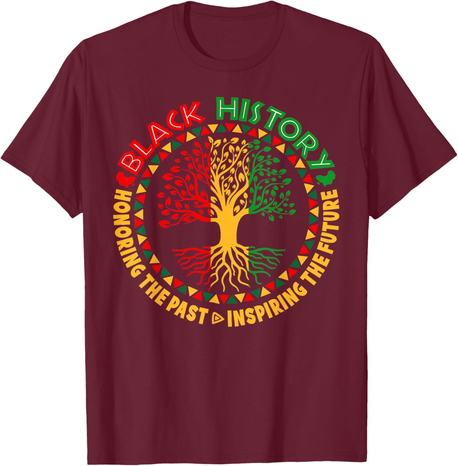 Honoring Past Inspiring Future Black History Men Women Kid T-Shirt - T-Shirt | Maroon