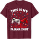 This is My Valentine Pajama Gamer Video Games V Day Men Boy T-Shirt - T-Shirt | Maroon