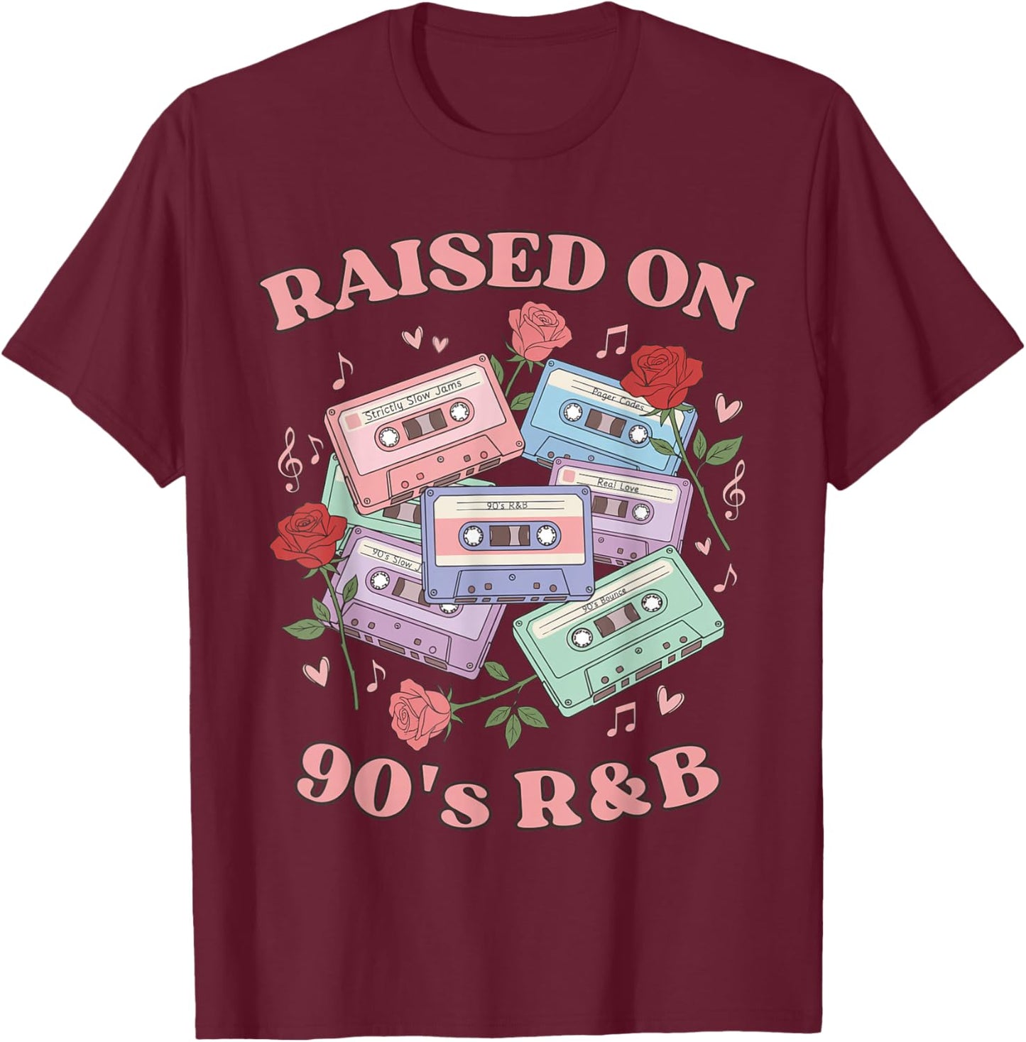 Raised On 90s R&B, 90s R&B T-Shirt - T-Shirt | Maroon