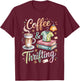 Watercolor Coffee and Thrifting T-Shirt - T-Shirt | Maroon