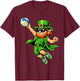 Volleyball St Patricks Day Boys Kids Sport Green Leprechaun T-Shirt - T-Shirt | Maroon