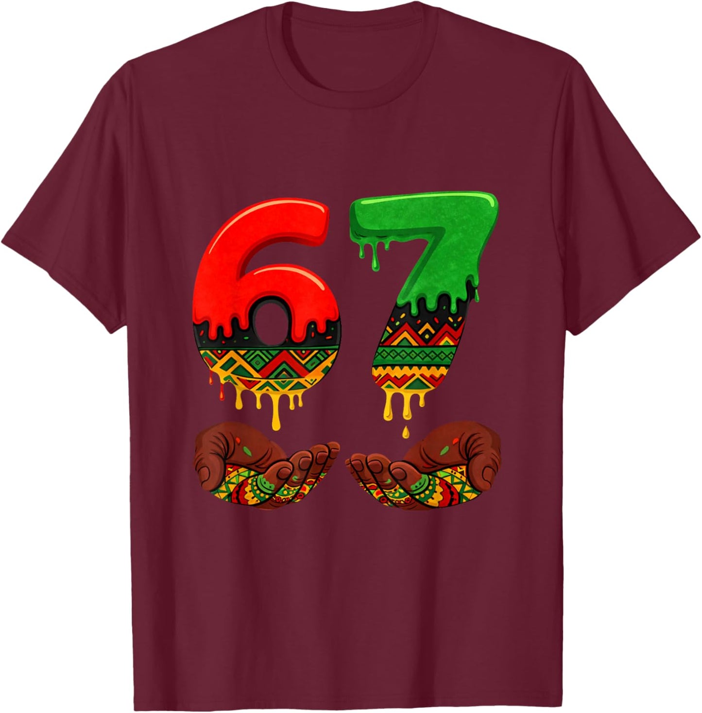67 Black History Month Six Seven African American Kids Boys T-Shirt - T-Shirt | Maroon