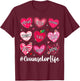 Counselor Life School Counseling Hearts School Valentine T-Shirt - T-Shirt | Maroon