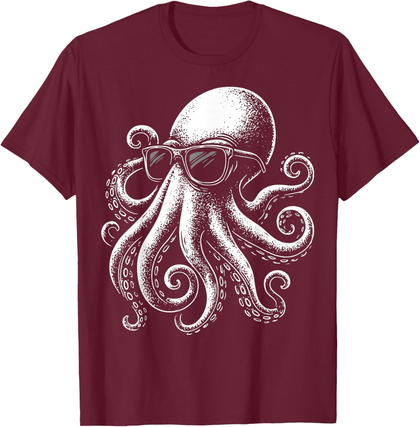 Octopus Sunglasses Snorkeler T-Shirt - T-Shirt | Maroon