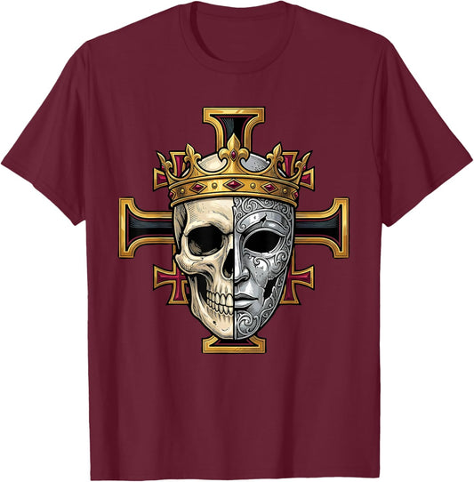 King Baldwin IV Jerusalem Cross Catholic T-Shirt - T-Shirt | Maroon