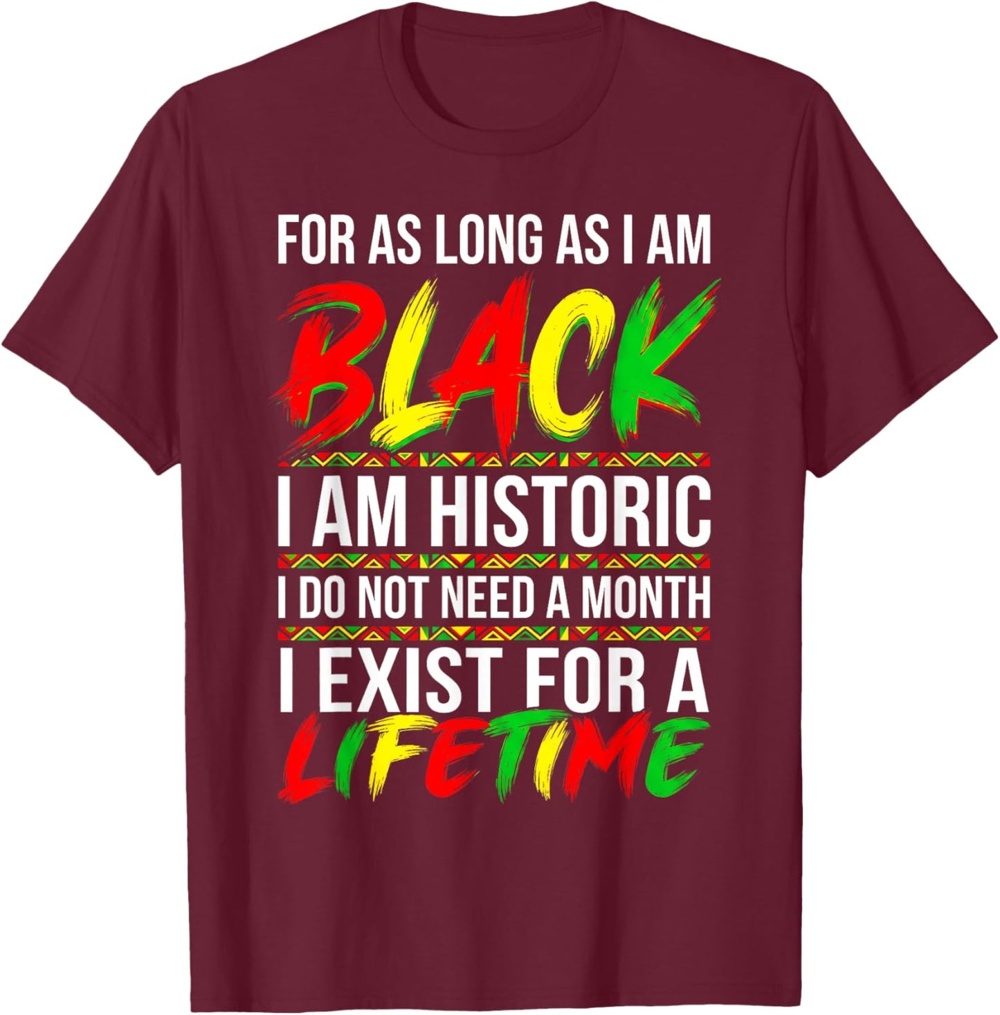 Black History Month Shirt Men Women Kids Patriotic African T-Shirt - T-Shirt | Maroon