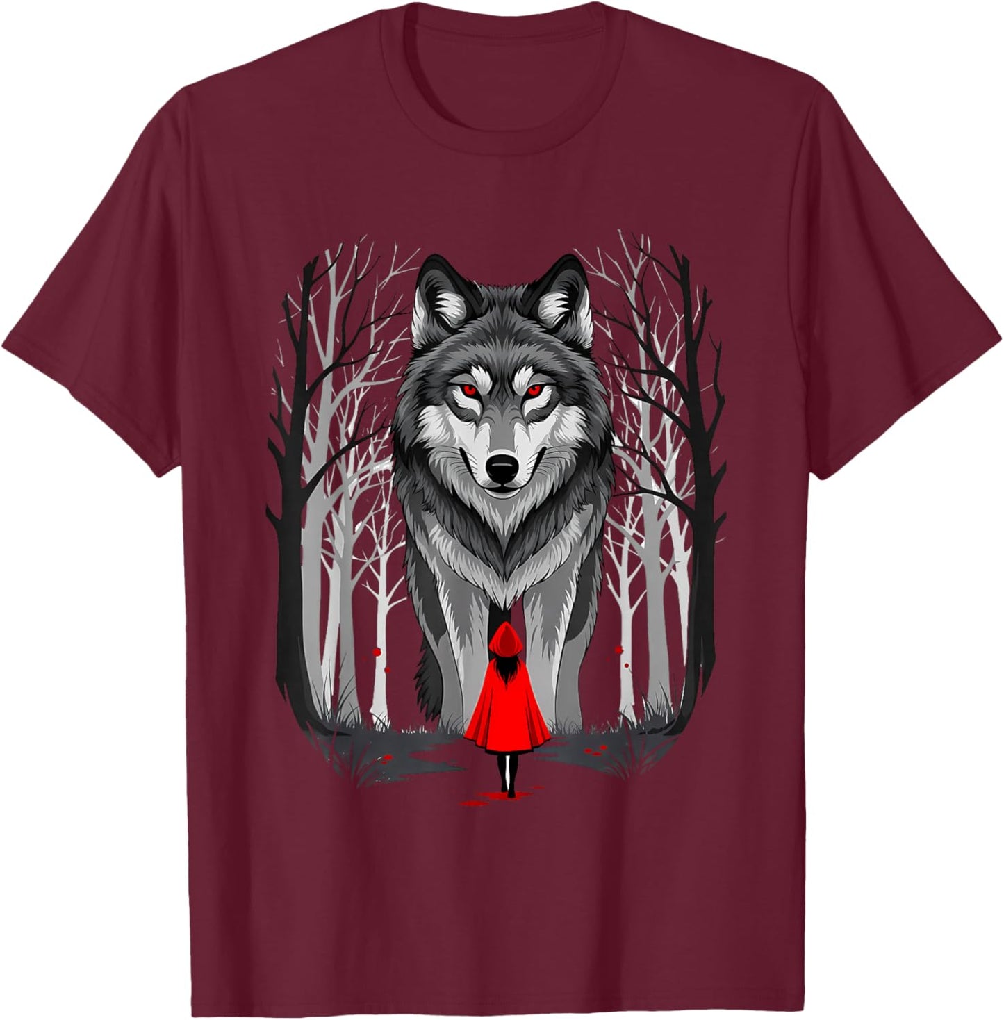 Classic Red Riding Hood Fairy Tale Wolf Story Time T-Shirt - T-Shirt | Maroon