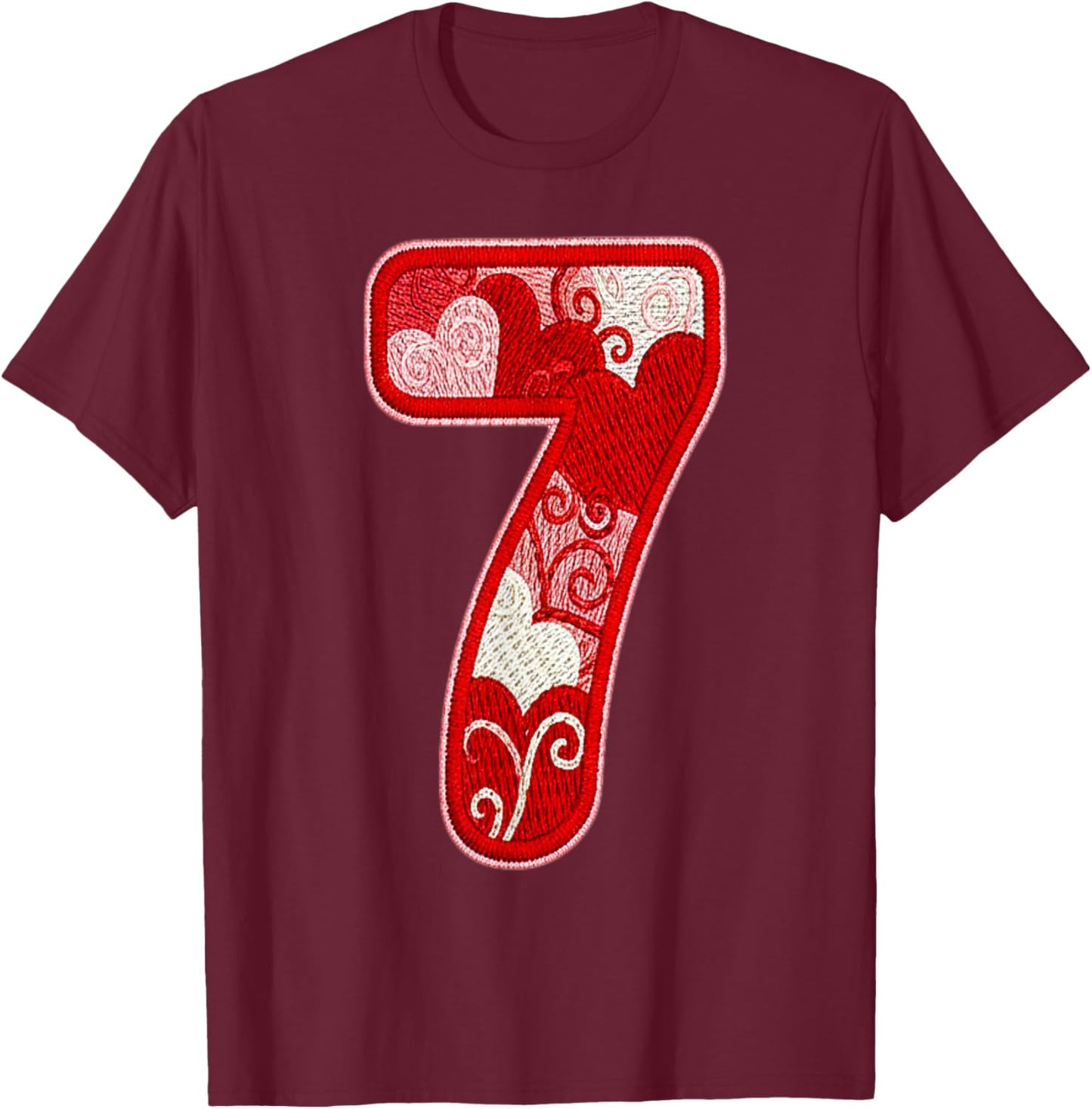 Funny 67 Meme Six Seven Heart Matching Couples Valentines T-Shirt - T-Shirt | Maroon