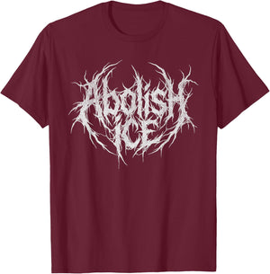 Abolish ICE Heavy Metal Resist T-Shirt - T-Shirt | Maroon