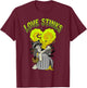 Love Stinks Raccoon Anti Valentine T-Shirt - T-Shirt | Maroon