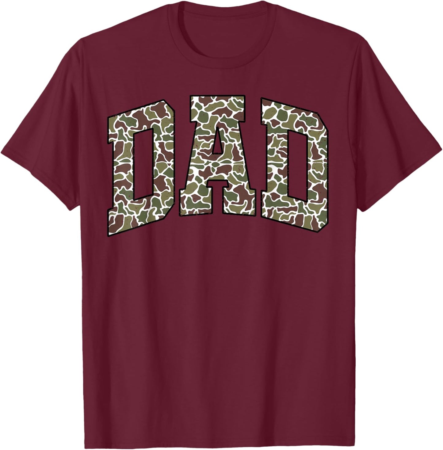 Retro Old Camo Dad Camouflage Fathers Day T-Shirt - T-Shirt | Maroon