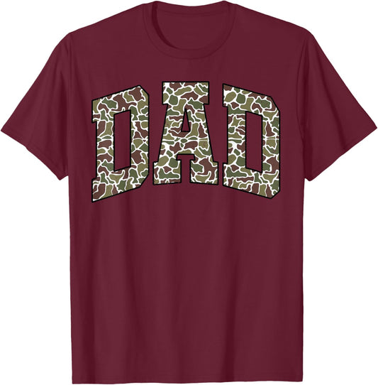 Retro Old Camo Dad Camouflage Fathers Day T-Shirt - T-Shirt | Maroon