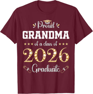 Proud Grandma of A Class of 2026 Graduate Graduation T-Shirt - T-Shirt | Maroon