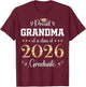 Proud Grandma of A Class of 2026 Graduate Graduation T-Shirt - T-Shirt | Maroon