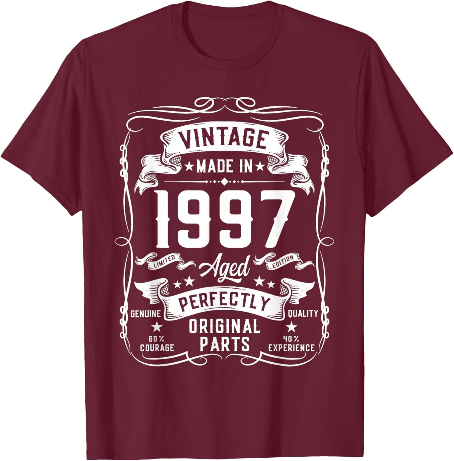 Vintage 1997 29yr 29th Birthday Gifts 29 Years Old T-Shirt - T-Shirt | Maroon