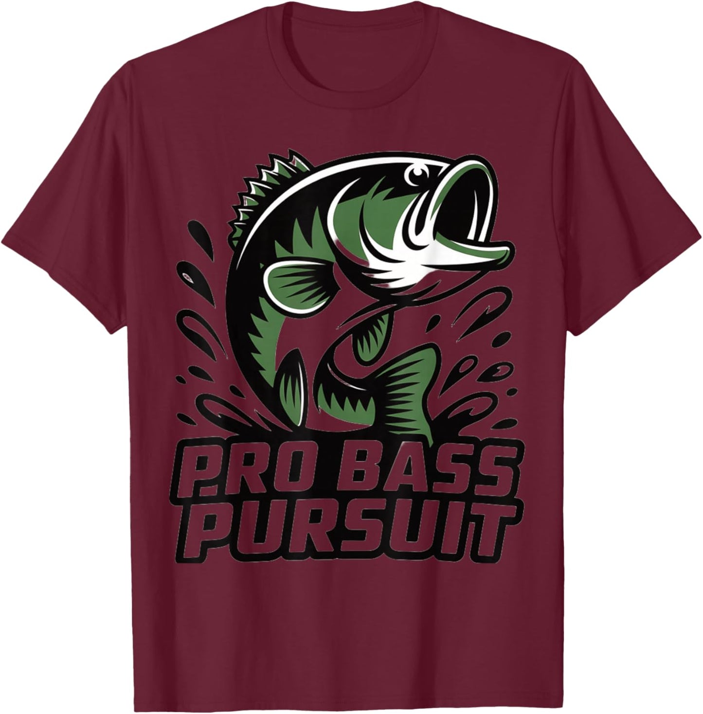 Pro Bass Pursuit for Fisherman Pride T-Shirt - T-Shirt | Maroon