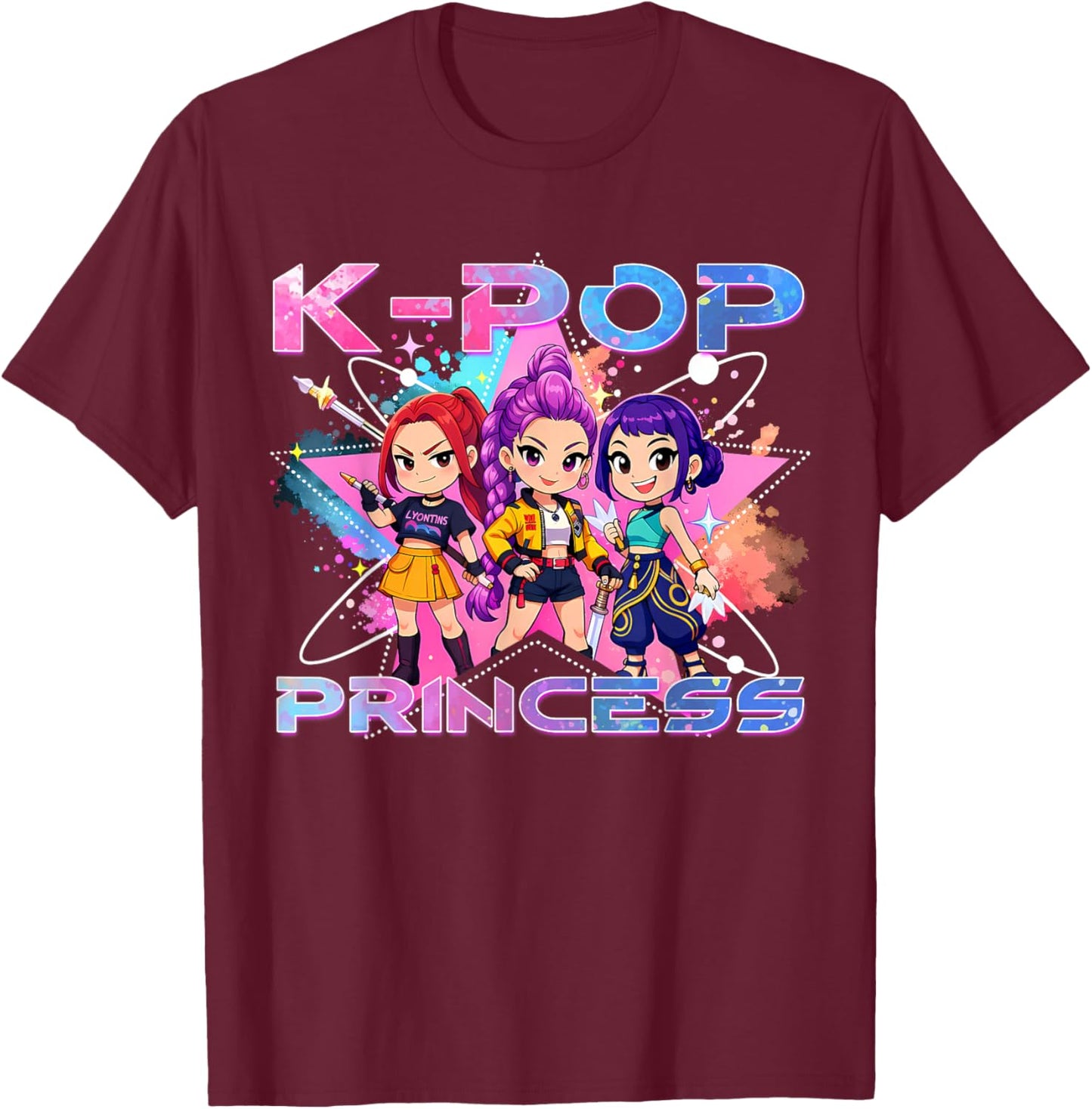 K-pop Princess K Pop Kids Girls K-pop Birthday Girl Kpop T-Shirt - T-Shirt | Maroon