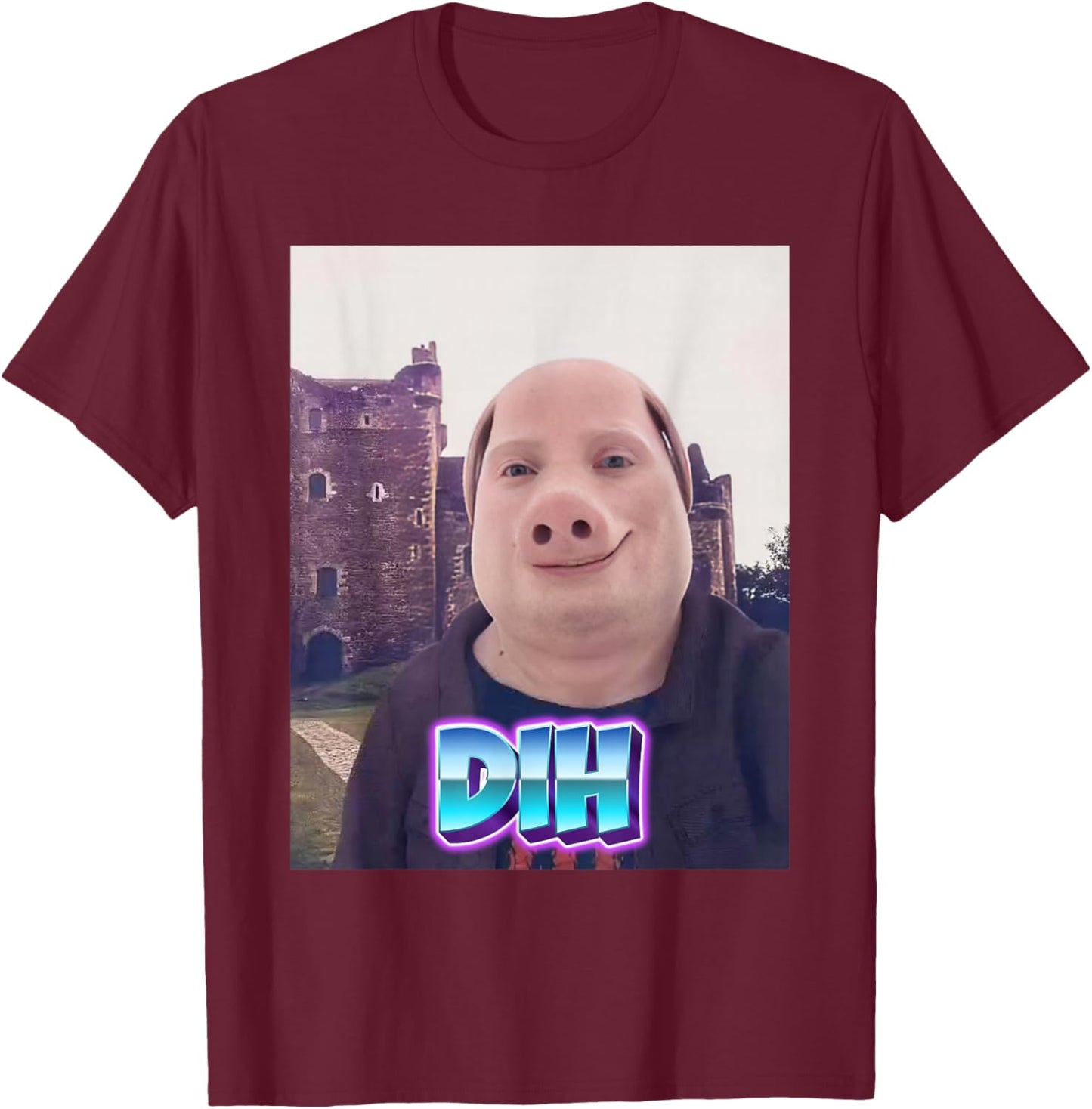 John Pork Meme Dih Funny Memes Internet Memes Brainrot Memes T-Shirt - T-Shirt | Maroon