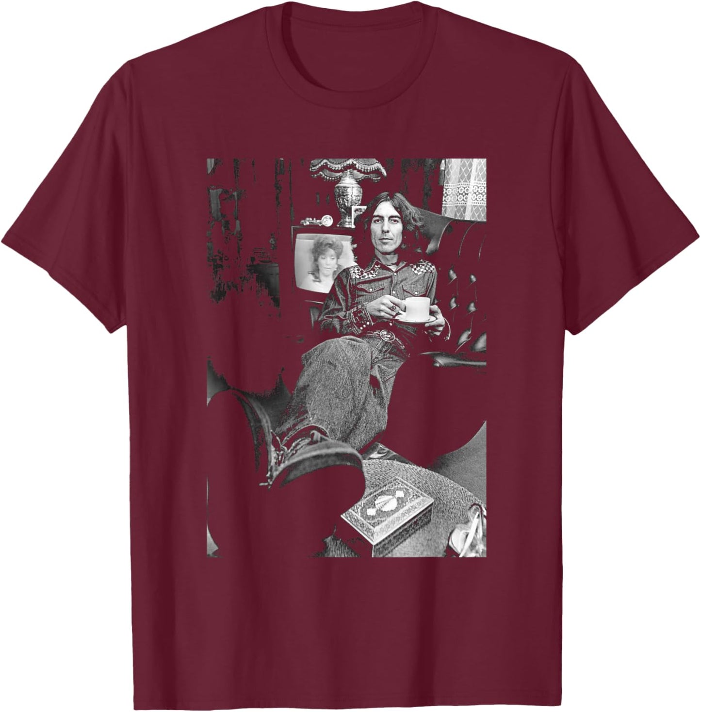 George Harrison The Beatles My Sweet Lord 1976 T-Shirt - T-Shirt | Maroon