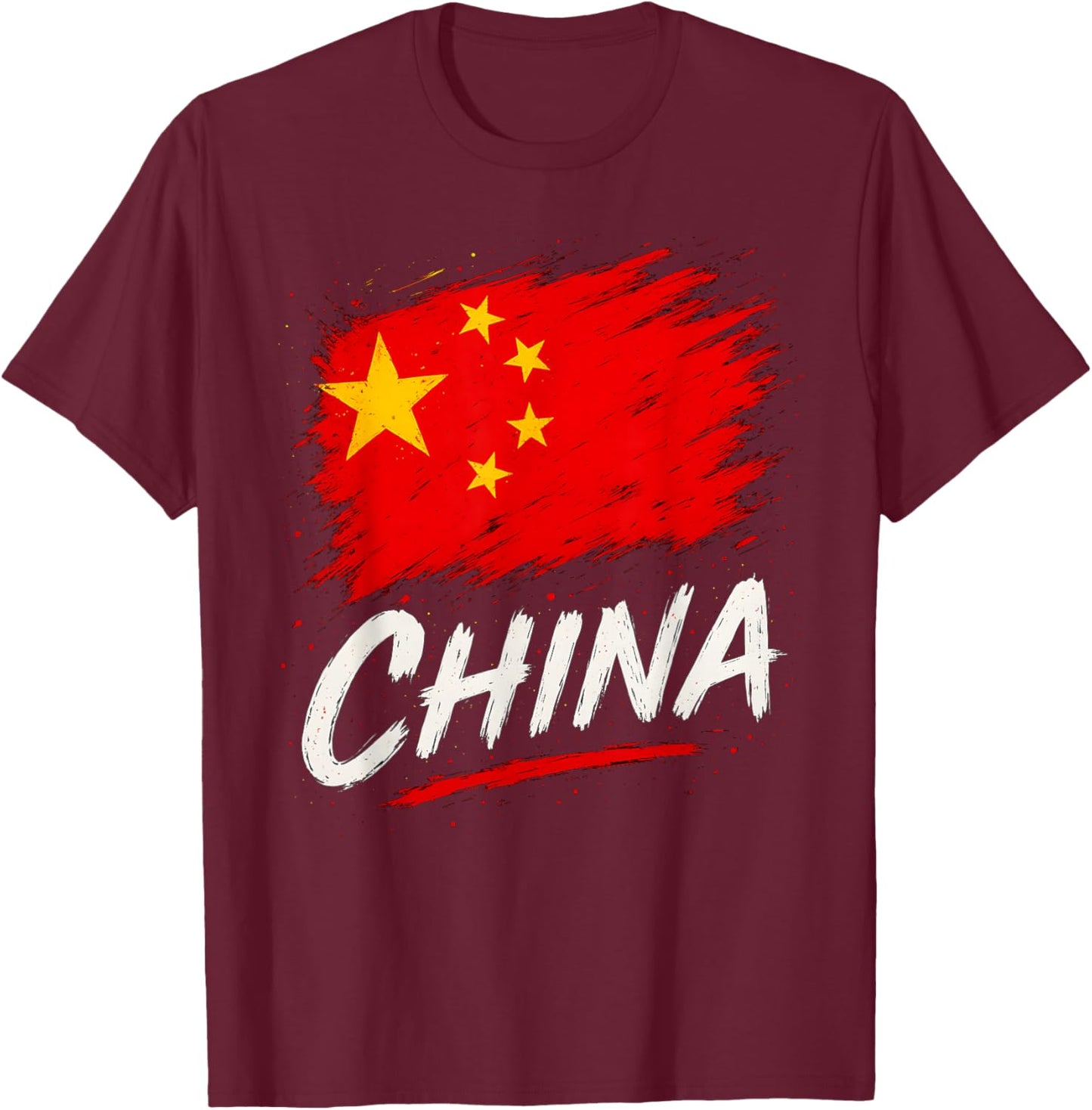 China Chinese Flag T-Shirt - T-Shirt | Maroon