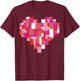 Valentines Day Heart Blocks Bricks Boys Toddles Valentine T-Shirt - T-Shirt | Maroon
