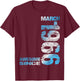 Awesome Since March 1966 60th Birthday T-Shirt - T-Shirt | Maroon